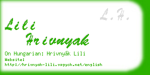 lili hrivnyak business card